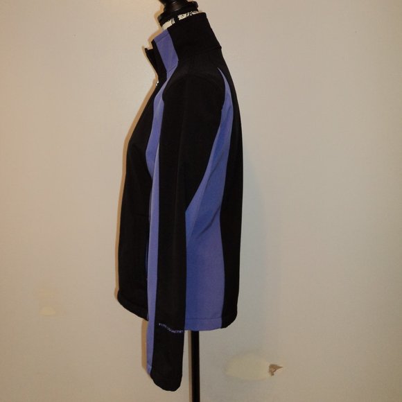 Free Country Women's Jacket Coat Fleece Lined Purple Black Zipper Collar Pockets - Picture 5 of 9